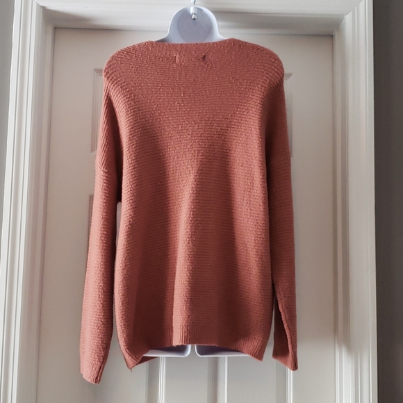 Mauve horizontal ribbed sweater - Picture 2 of 4